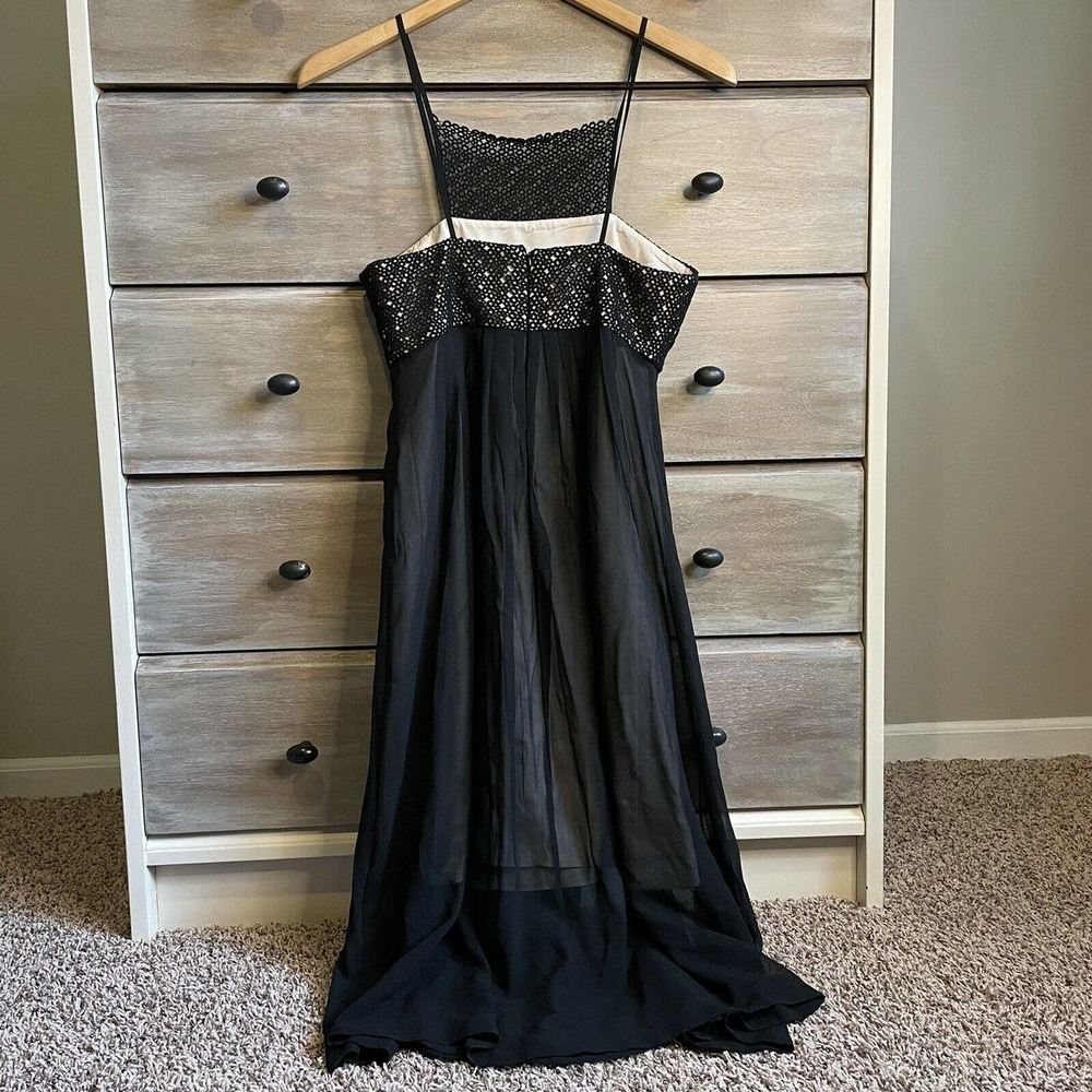 Club Monaco Black Clamanta Silk Midi High Neck Dress - Picture 4 of 7